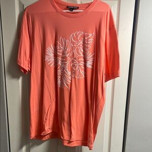 Michael Kors Orange Short Sleeve Tee with Floral Design